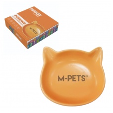 Миска керамическая с ушками PETJOY оранжевая, 300 мл
