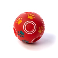 DUVO+ Игрушка для собак "Мяч для лакомств хихикающий", красный, 11см