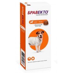 Бравекто жев. таблетка для собак от 4,5 до 10 кг, 250 мг (2 таб/уп)