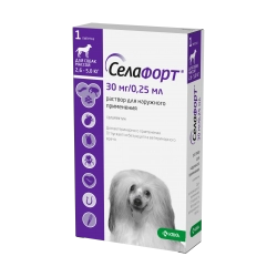 Селафорт 30 мг для собак от 2,6 до 5 кг (КРКА), пип. 0,25 мл