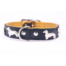 ZOOLESZCZ Ошейник для собак "Dachshund", черно-бежевый