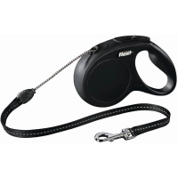 FLEXI New Classic S Cord 8 m Поводок-рулетка, трос, черный, до 12кг
