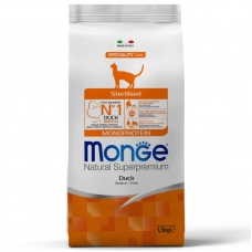 Monge Cat Monoprotein Sterilised Duck корм для стерилизованных кошек с уткой 1,5кг+В ПОДАРОК беззерновой корм из тунца для стерилизованных кошек 1,5кг