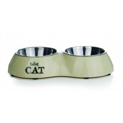 Миска Best Cat 2в1 двойная бежевая для кошек