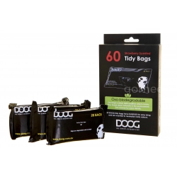 DOOG Пакеты биоразлагаемые для уборки за собакой, черные, 60шт