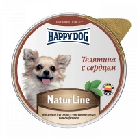 ХэппиДог Natur Line Паштет для собак, Телятина с сердцем, ламистер 0,125 кг 72251