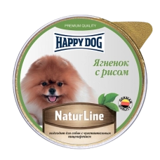 ХэппиДог Natur Line Паштет для собак, Ягненок с рисом, ламистер 0,125 кг 72253