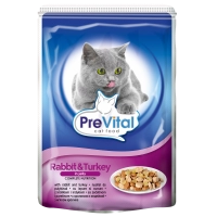 PreVital Classic консервы с кроликом и индейкой в желе для кошек, 100 г