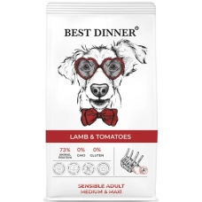 Best Dinner Sensible Medium&Maxi сухой корм для собак ср. и кр. пород Ягненок и томаты