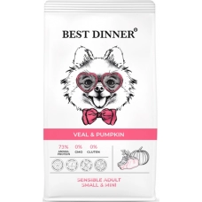 Best Dinner Sensible Small&Mini сухой корм для собак мел. пород Телятина и тыква