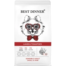 Best Dinner Sensible Small&Mini сухой корм для собак мел. пород Ягненок и томаты
