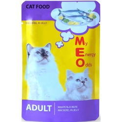Ме-О Adult пауч для кошек №8 Макрель в желе