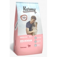 Karmy Delicious Medium & Maxi сухой корм для собак средних и крупных пород, привередливых в питании, с телятиной 14 кг